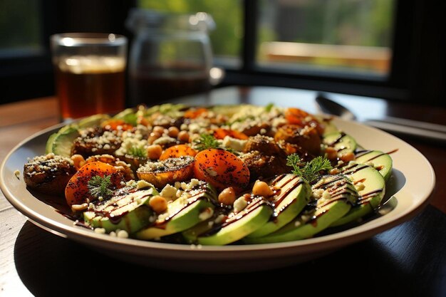 Foto ensalada de chickpea y quinoa con vinagre balsámico