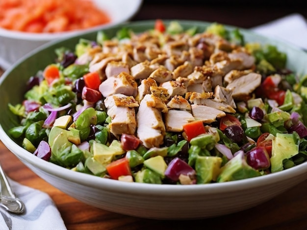 Ensalada de energía picada con pollo