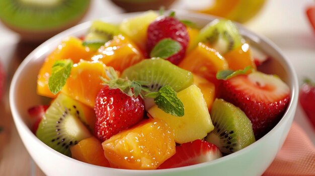 Una ensalada de frutas fresca y colorida