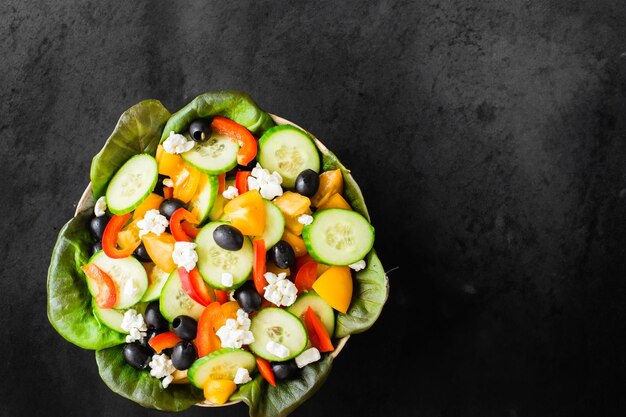 Ensalada Griega Crujiente Clásica Mediterránea Con Verduras Frescas