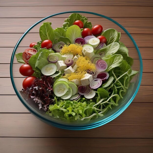 Foto ensalada griega fresca en un plato con aceitunas negras queso feta de tomate y pepino