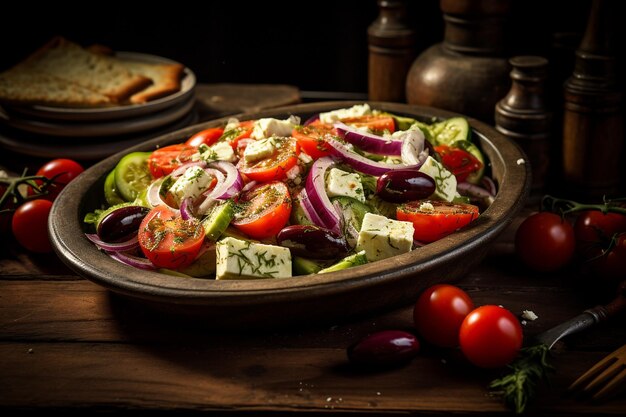 Ensalada griega muy vegetariana