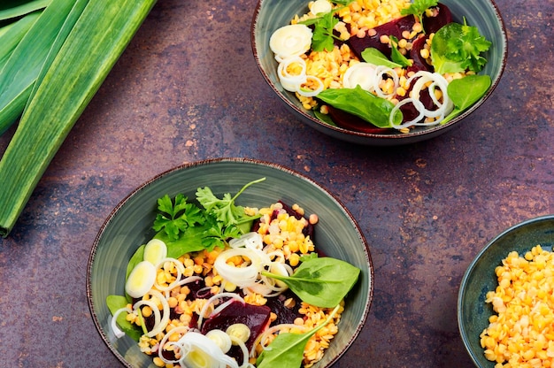 Ensalada de lentejas baja en calorías Comida vegana