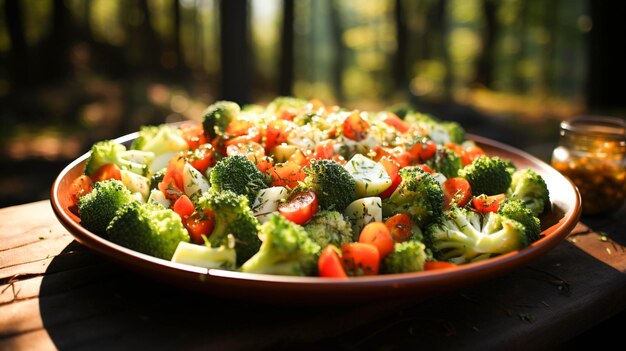 Ensalada orgánica de comida vegetariana fresca y saludable con zanahorias en rodajas