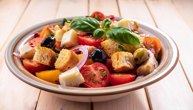 ensalada de panzanella plato tradicional de la cocina italiana