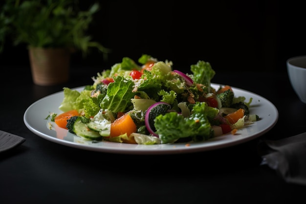 Ensalada en un plato IA generativa