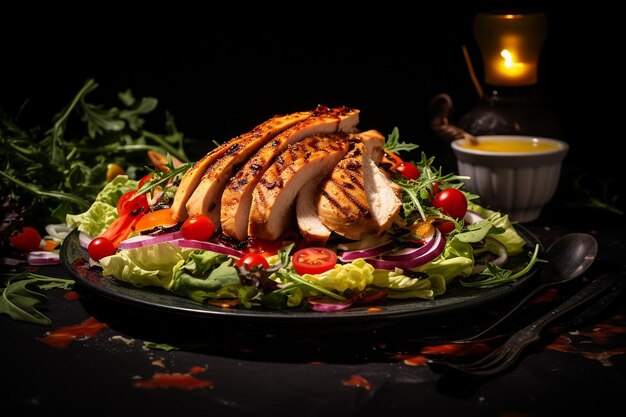 Ensalada de pollo con un sabor ahumado