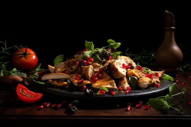 Ensalada de pollo con un toque mediterráneo