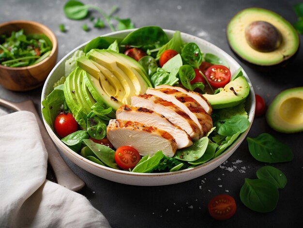 Ensalada de pollo verde