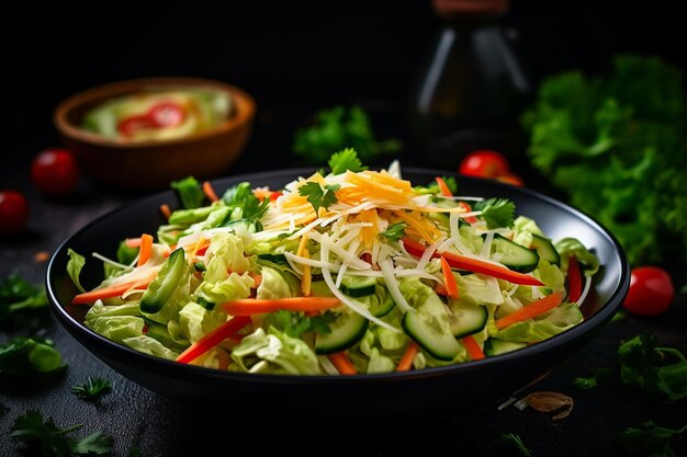 Ensalada con queso y verduras frescas