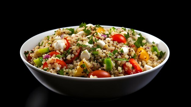 Ensalada de quinoa con verduras frescas y feta