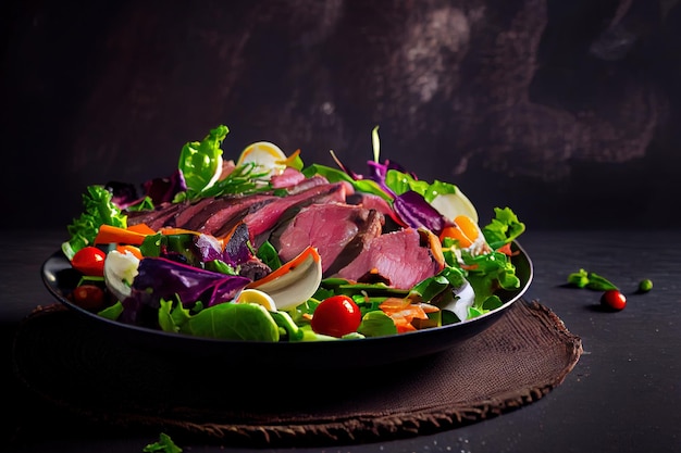 Ensalada con Roast Beef y verduras