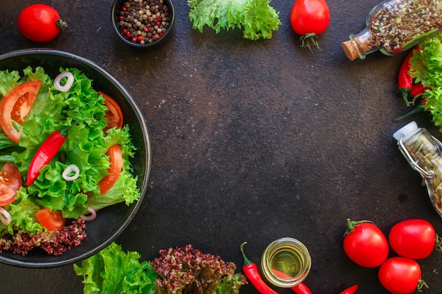 Ensalada saludable, ensalada de hojas mixtas