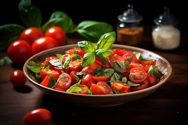 Ensalada de tomate y albahaca