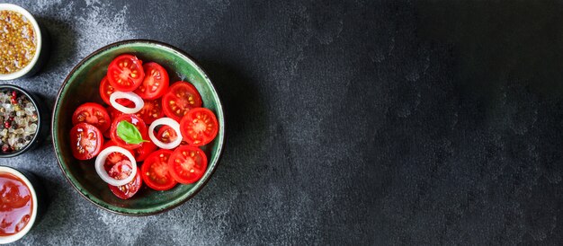 ensalada de tomate merienda verduras tamaño de la porción