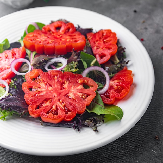 ensalada de tomate vegetal plato fresco comida bocadillo en la mesa espacio de copia fondo de comida