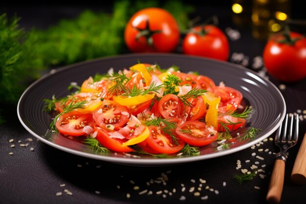 Foto ensalada de tomate