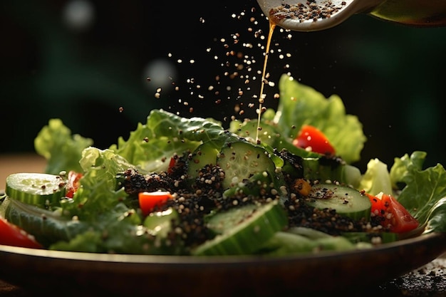 Una ensalada de tomates, lechuga y tomate.