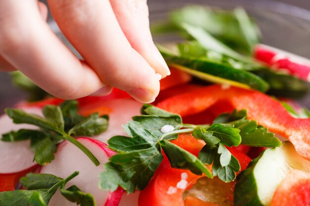 Ensalada de vegetales frescos