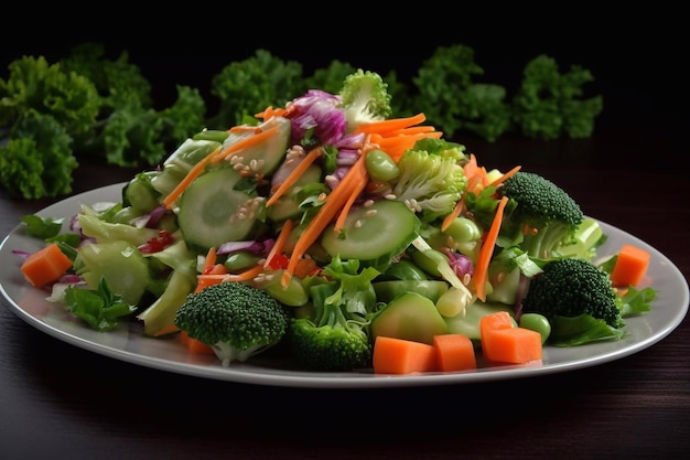 Ensalada de verduras y comida saludable AI Generado