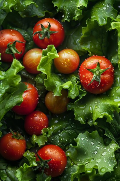 ensalada de verduras frescas y apetitosas IA generativa