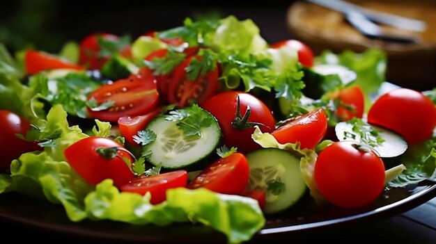 Ensalada de Verduras Frescas Generativa AI