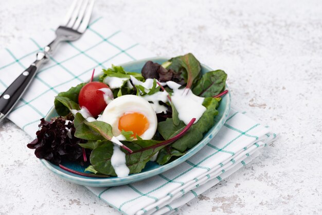 Ensalada de verduras con huevo