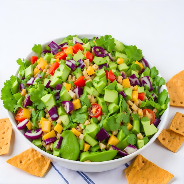 Foto ensalada de verduras con tomate pepino pimiento apio y perejil