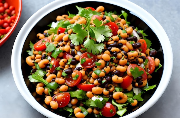 Ensalada vibrante de guisantes de ojos negros