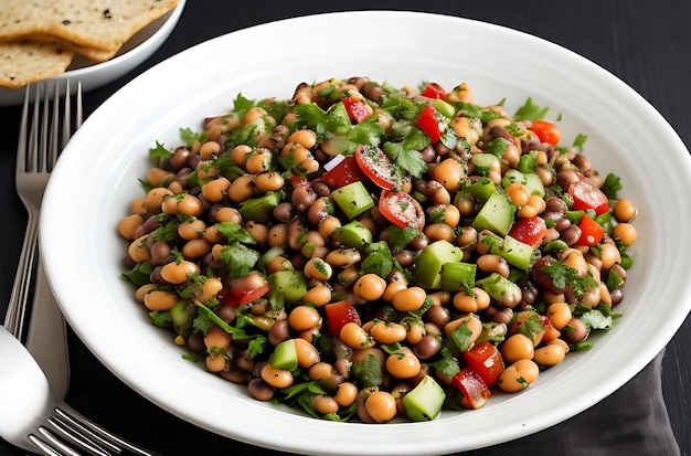 Ensalada vibrante de guisantes de ojos negros