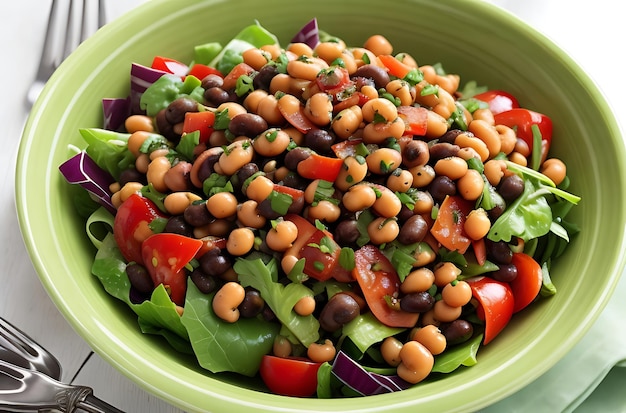 Ensalada vibrante de guisantes de ojos negros