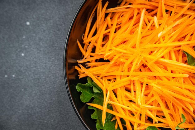 ensalada de zanahorias comida vegetal comida de dieta comida bocadillo en la mesa copia espacio comida de fondo rústico