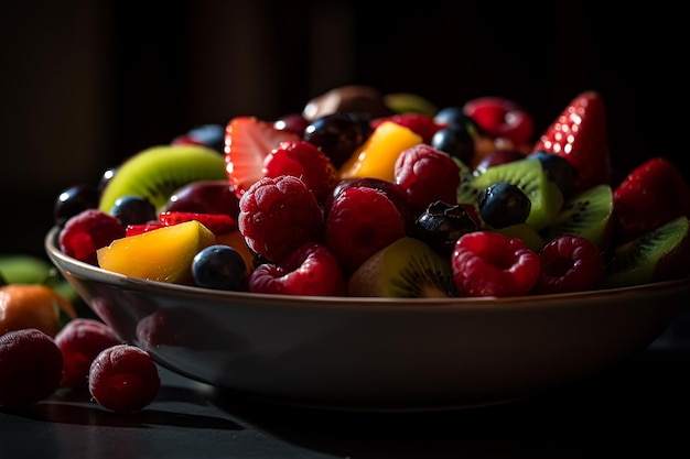 Ensaladera de frutas frescas IA generativa