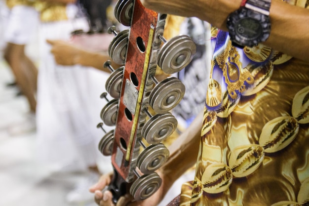 Ensayo técnico de la escuela de samba Beija Flor en Marques de Sapucai en Rio de Janeiro