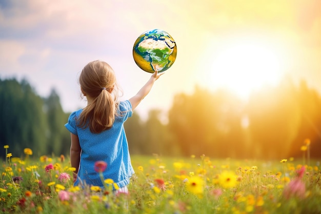 Enseñanza de la responsabilidad ambiental El niño y el globo Generado por IA