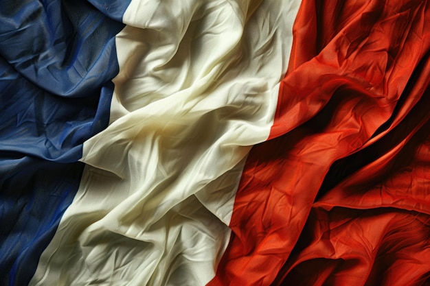Foto ensino de língua francesa como falar francês com a bandeira tricolor da frança de fundo