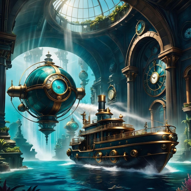 Entdecken Sie die Steampunk-Welt von Atlantis, in der vergessene Technik und bleibende Geheimnisse lauern