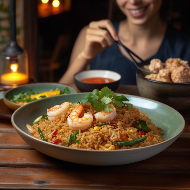 Foto entdecken sie die thailändische küche von shrimp pad thai bis hin zu stirfried noodles und mehr