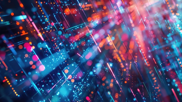 Entdecken Sie futuristische neonfarbene abstrakte digitale Kunst für ein hochmodernes visuelles Erlebnis AIG53M