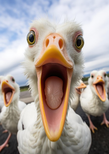 Foto ente schaut direkt in die kamera