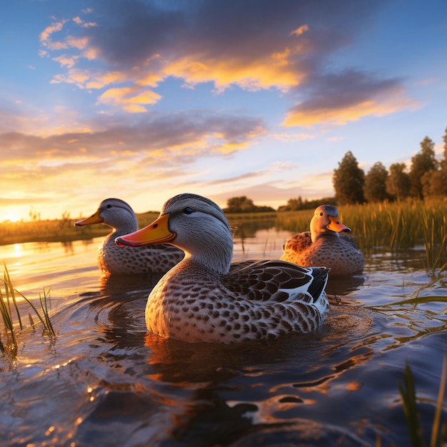 Ente schwimmt auf dem Wasser