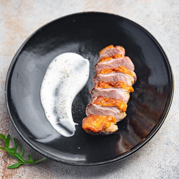 entenbrust gebratenes geflügel bbq grill fleisch gesundes essen frische mahlzeit essen snack auf dem tisch kopierraum