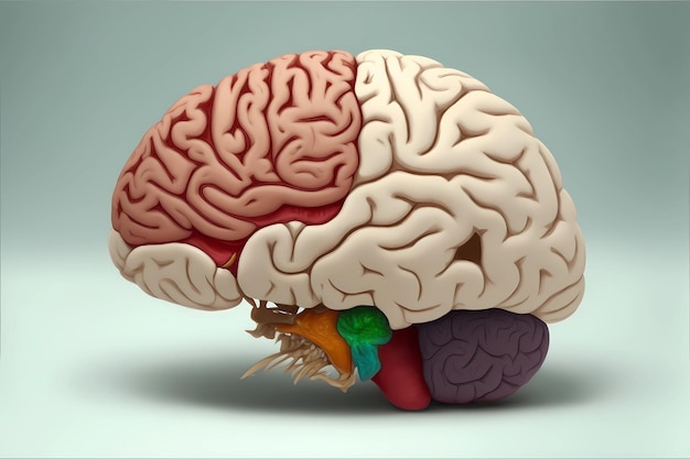 Enthüllung der Anatomie des menschlichen Gehirns, neuronaler Netzwerke und synaptischer Konnektivität, Abszessgehirn
