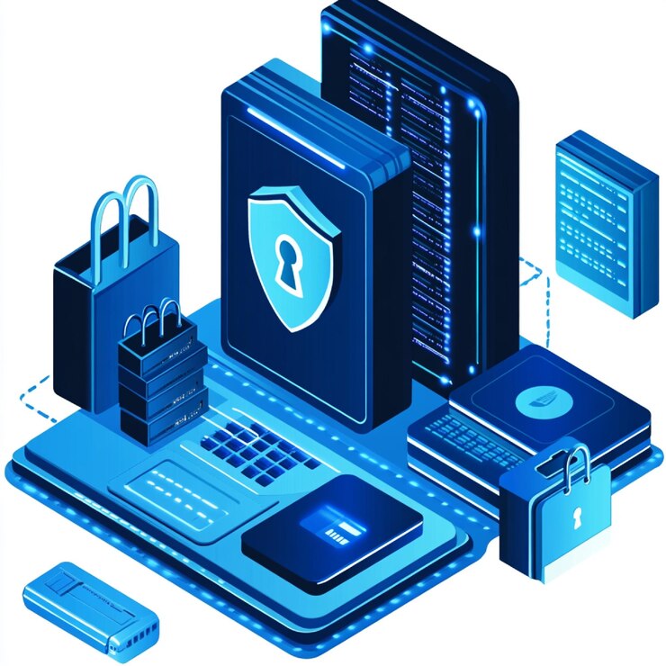 Foto un entorno de alojamiento de comercio electrónico seguro con características de protección de datos y cumplimiento