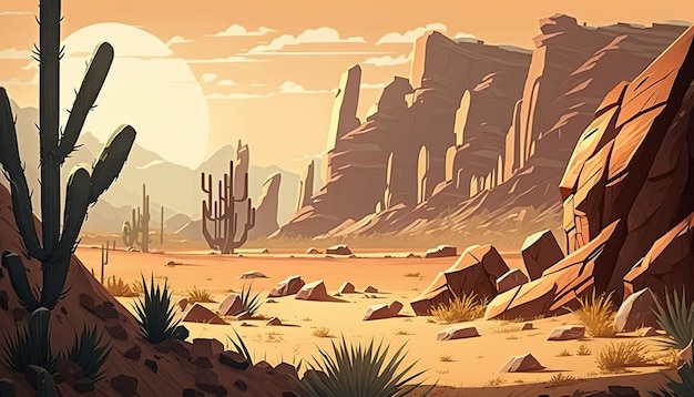 entorno de fondo del desierto para una escena de juego de batalla móvil