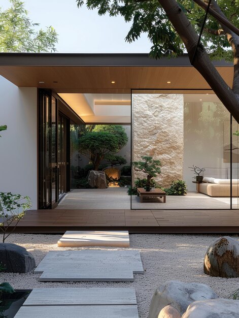 entrada de la casa minimalista