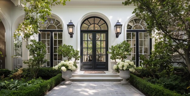 entrada da casa uma entrada limpa e acolhedora de um francês de luxo