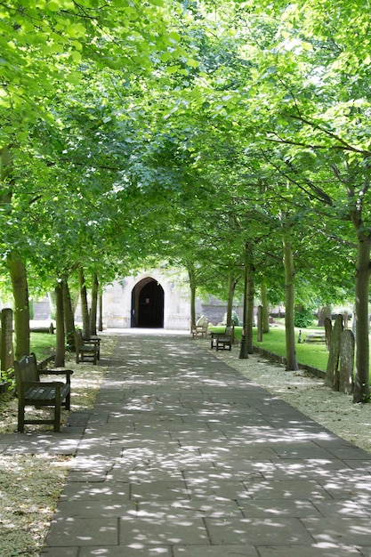 Entrada da Igreja da Santíssima Trindade, Stratford Upon Avon, Inglaterra, Reino Unido