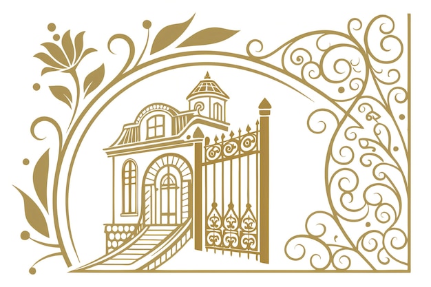 Entrada elegante de la puerta de la finca