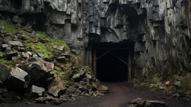 Foto entrada em túneis de minas de picos altos